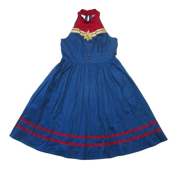 NWT Disney Parks Her Universe x The Dress Shop Captain Marvel in Blue Dress XL